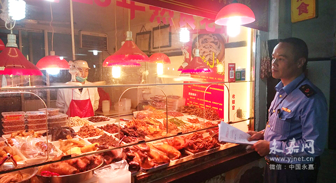 上塘市场监督管理所对县城各农贸市场熟食经营